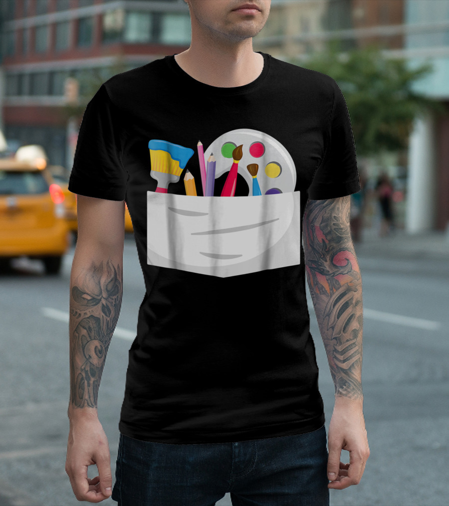Pocket Full of Art Supplies Funny Halloween Artist Costume For Art Lovers T-Shirt