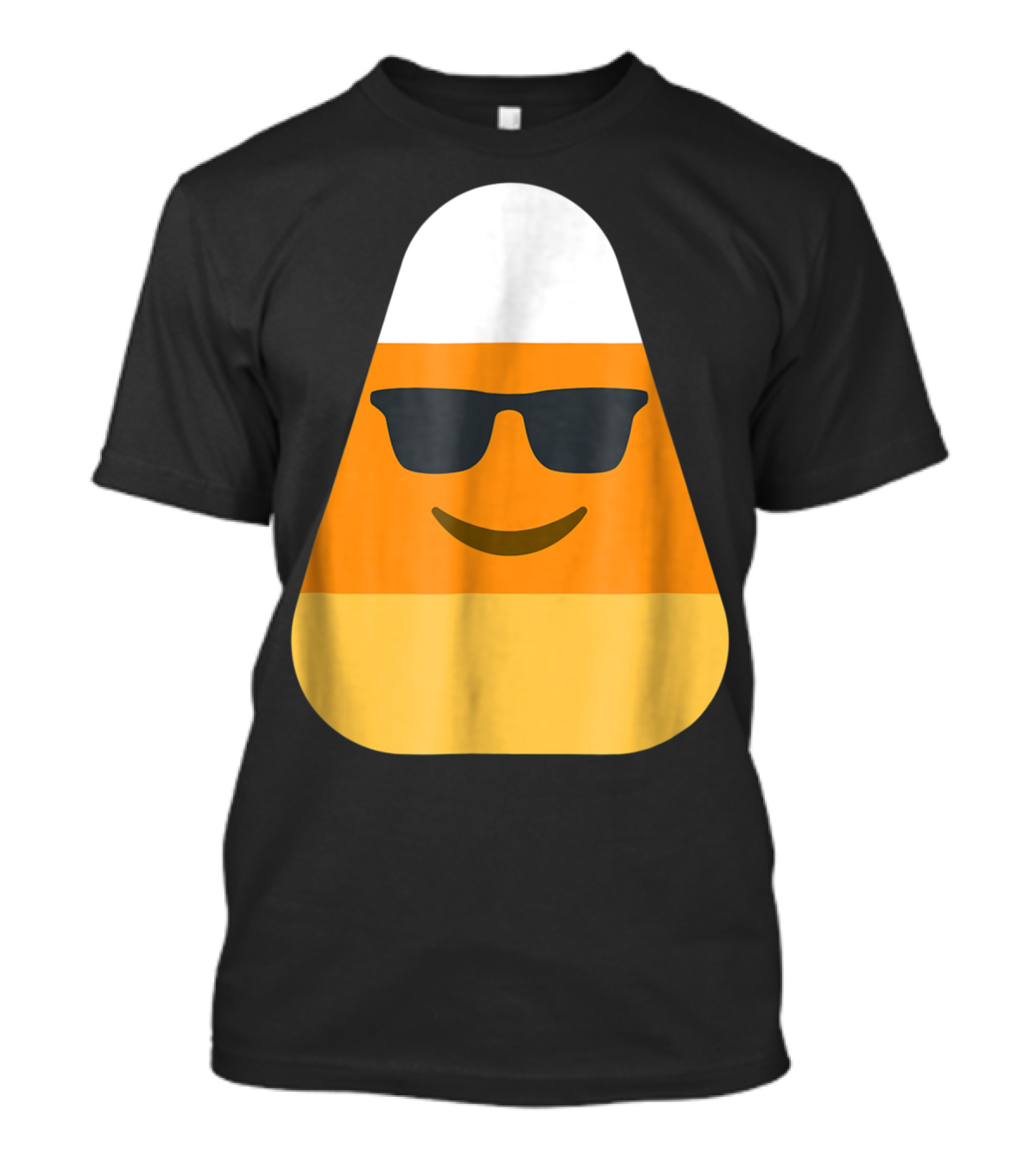 Funny Halloween Candy Corn With Cool Sunglasses Emoji T-Shirt