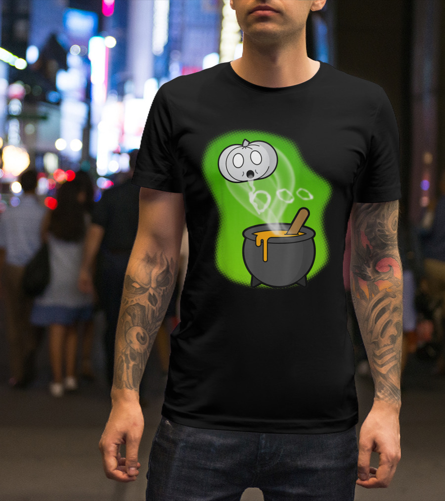 Funny Halloween Ghost Pumpkin Boo Spooky Cauldron T-Shirt