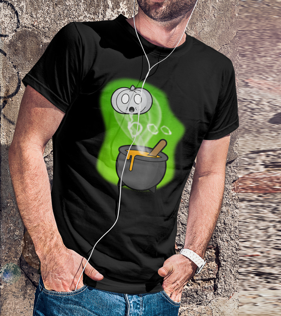 Funny Halloween Ghost Pumpkin Boo Spooky Cauldron T-Shirt