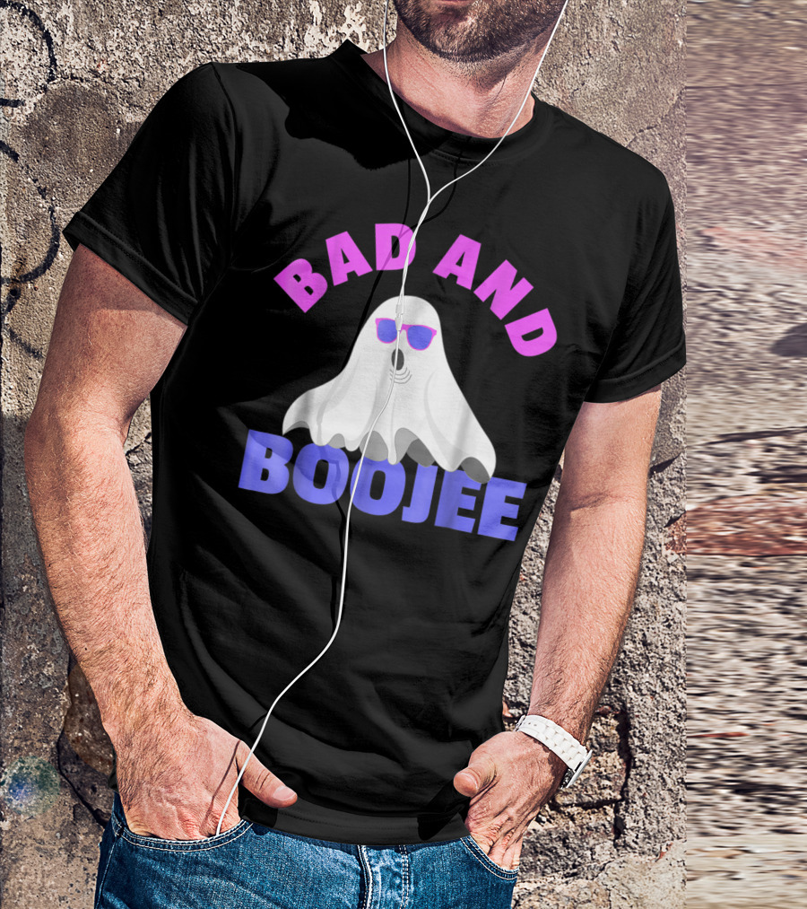 Bad And Boojee Funny Halloween For Adults Ghost With Sunglasses T-Shirt