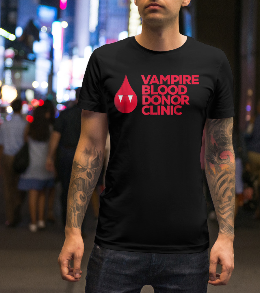 Vampire Blood Donor Clinic Party Halloween Funny T-Shirt