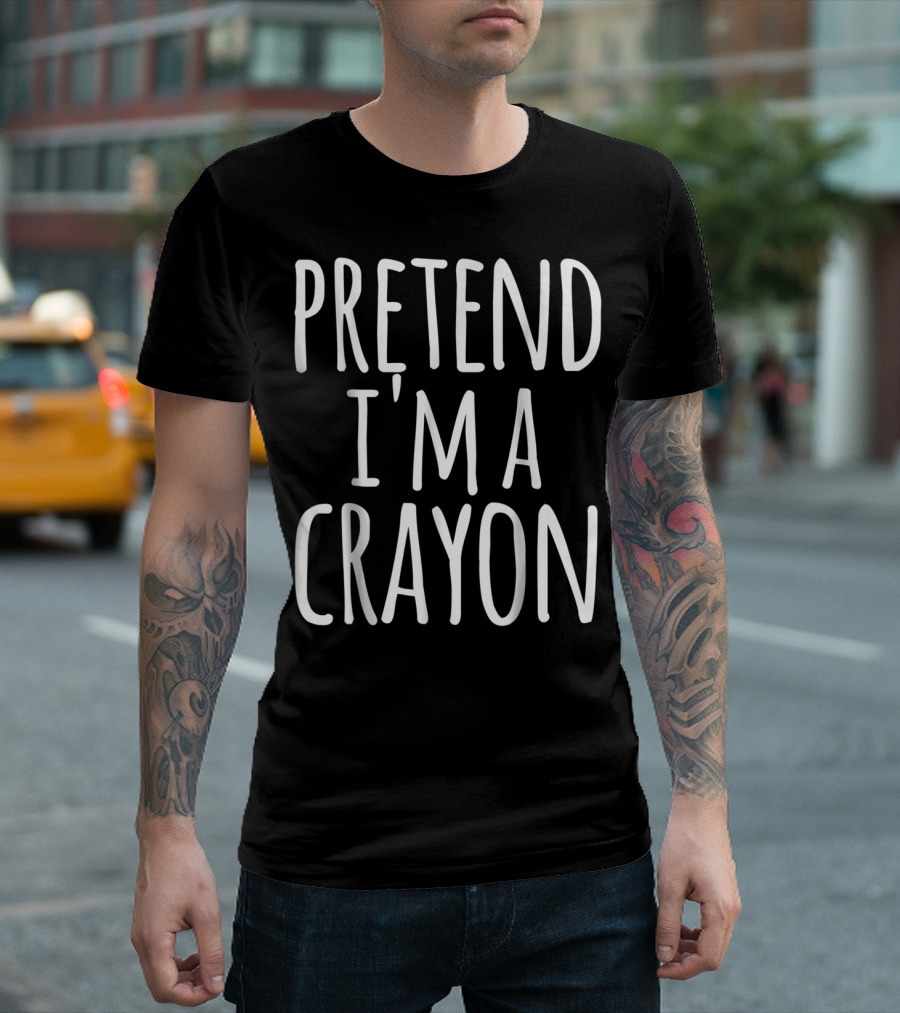 Funny Halloween Pretend I'm A Crayon Lazy Costume Idea T-Shirt