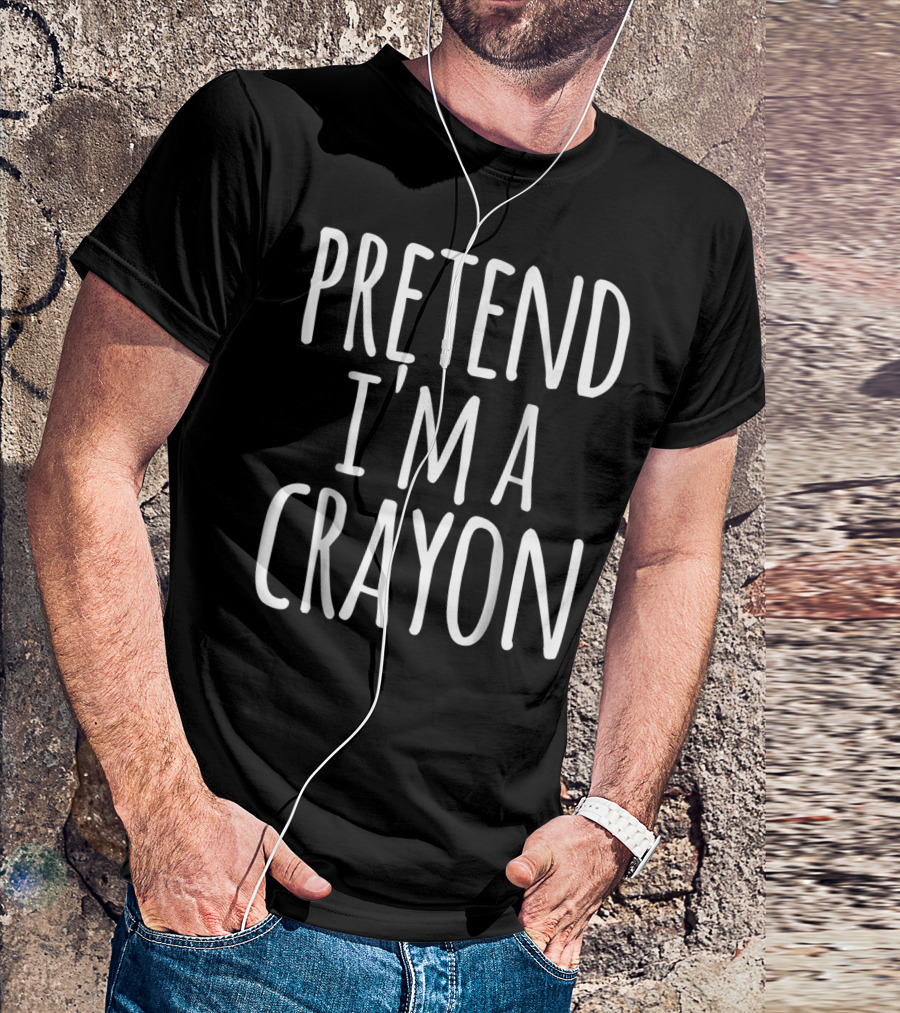 Funny Halloween Pretend I'm A Crayon Lazy Costume Idea T-Shirt