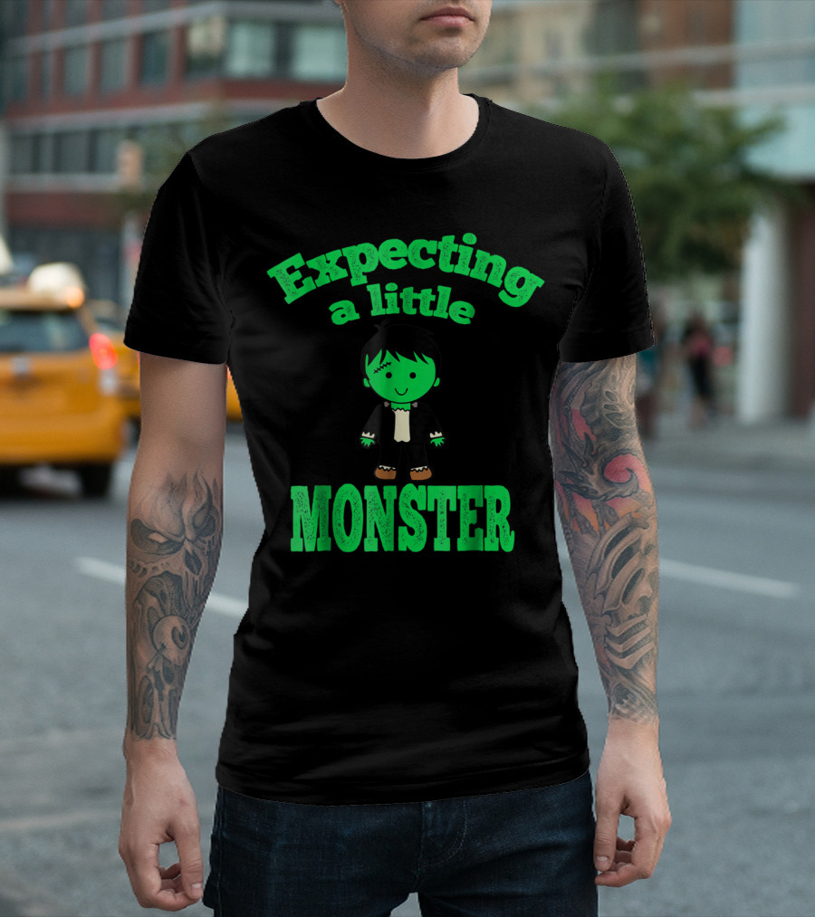 Expecting a Little Monster Funny Pregnancy Halloween T-Shirt