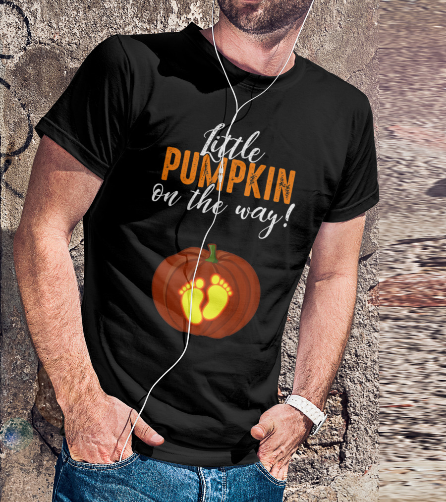 Little Pumpkin On The Way Funny Pregnant Halloween Pregnancy T-Shirt