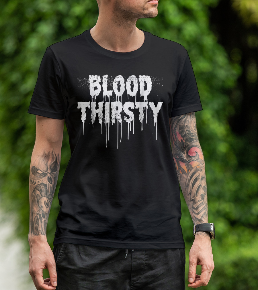 Blood Thirsty Goth Punk Vampire Halloween Party T-Shirt