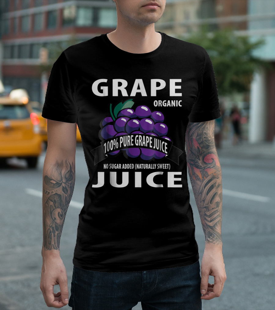 Grape Organic 100% Pure Juice Box Family Halloween Costumes For 5 People T-Shirt