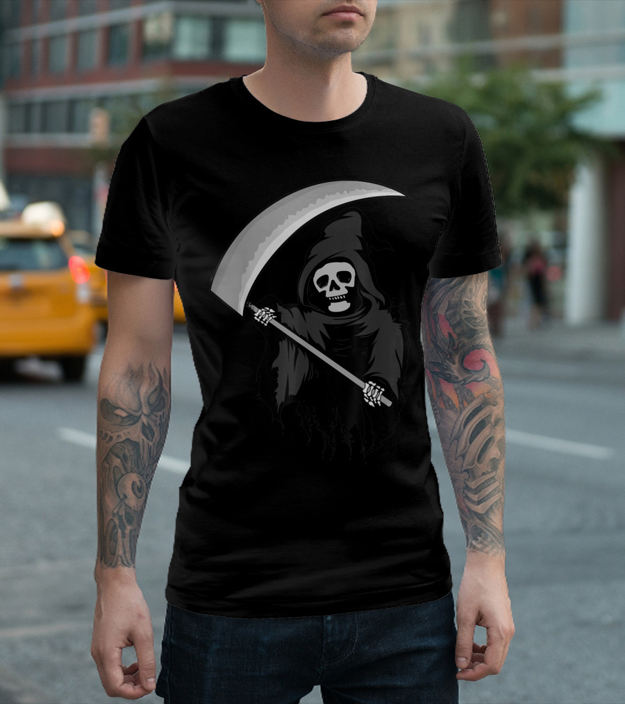 Grim Reaper Dark Humor Cute Halloween T-Shirt