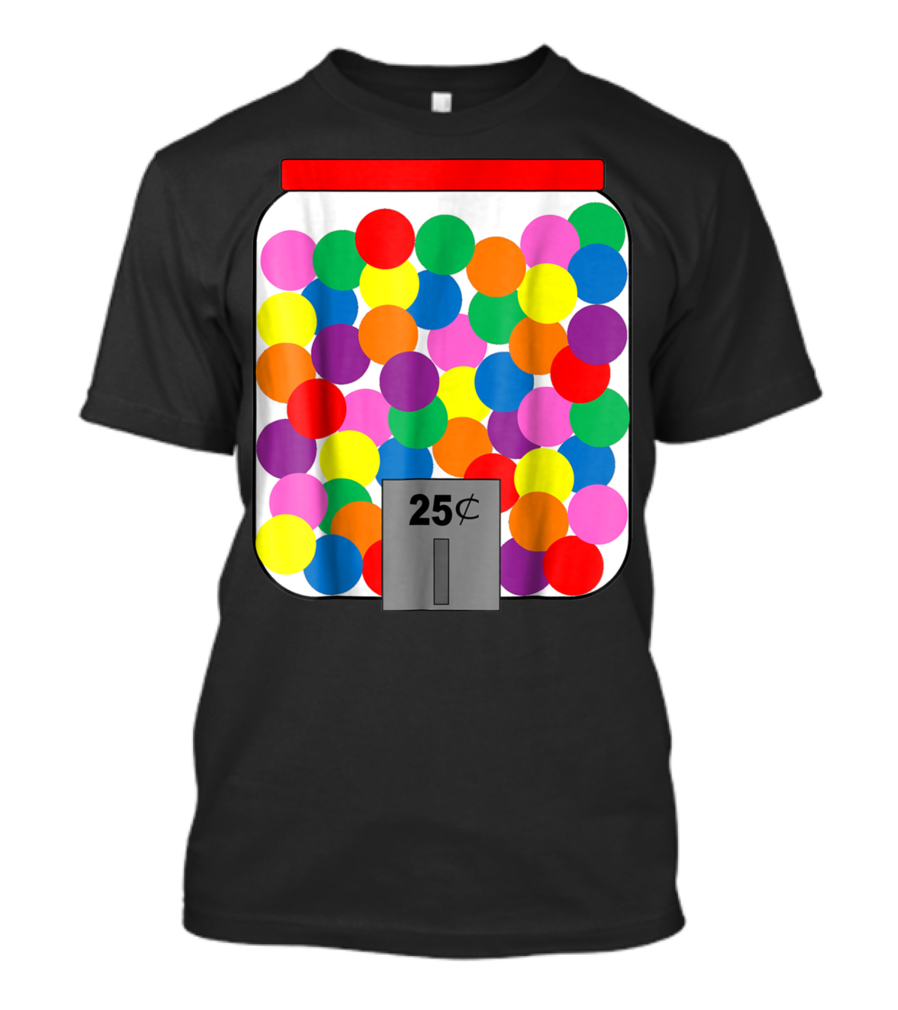 Gumball Machine Halloween Costume Easy 25 Cents Colorful Circles T-Shirt