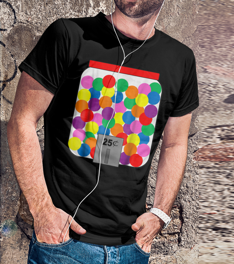 Gumball Machine Halloween Costume Easy 25 Cents Colorful Circles T-Shirt