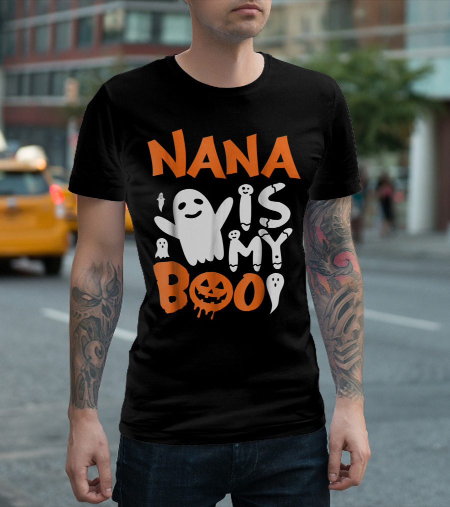 Nana Is My Boo Halloween Cute Kids Pumpkin Ghosts T-Shirt