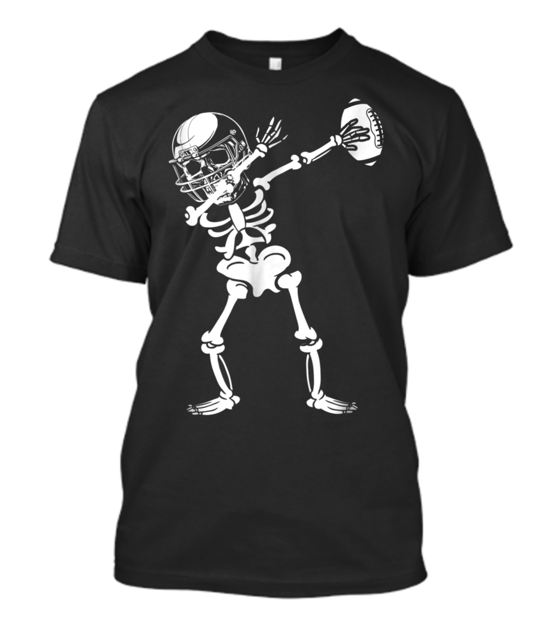 Dabbing Skeleton Football Player Halloween T-Shirt