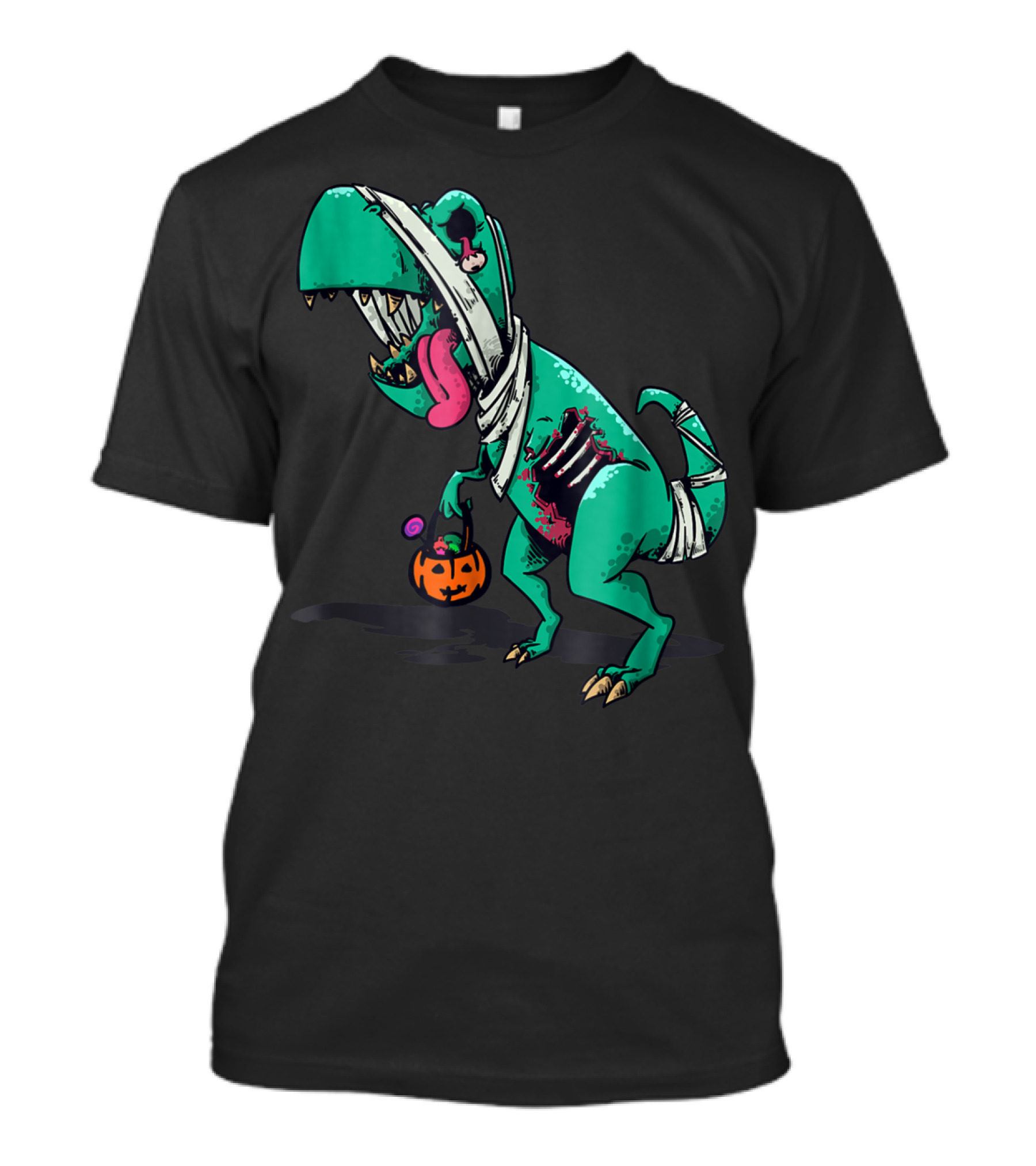 Zombie Dinosaur Trick Or Treat Halloween T-Shirt