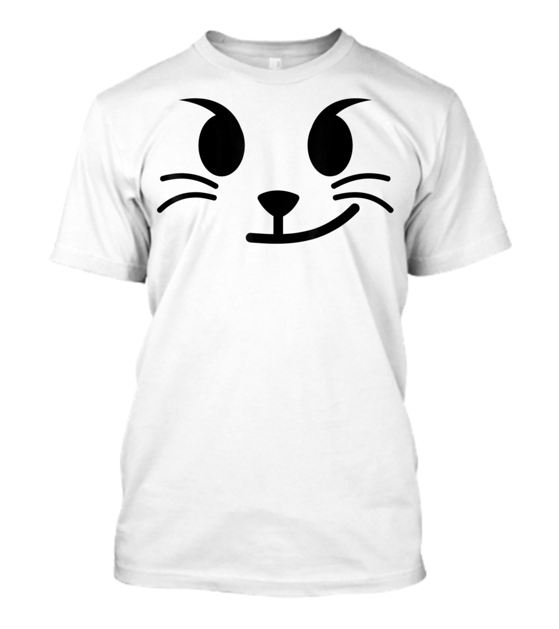 Halloween Emojis Costume Cat Face Wry Smile Emoticon Black T-Shirt