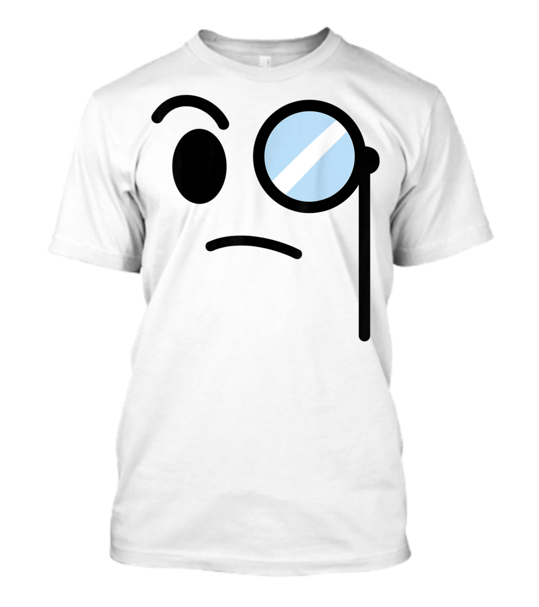 Halloween Monocle Sceptic Emoticon Emoji Costume T-Shirt