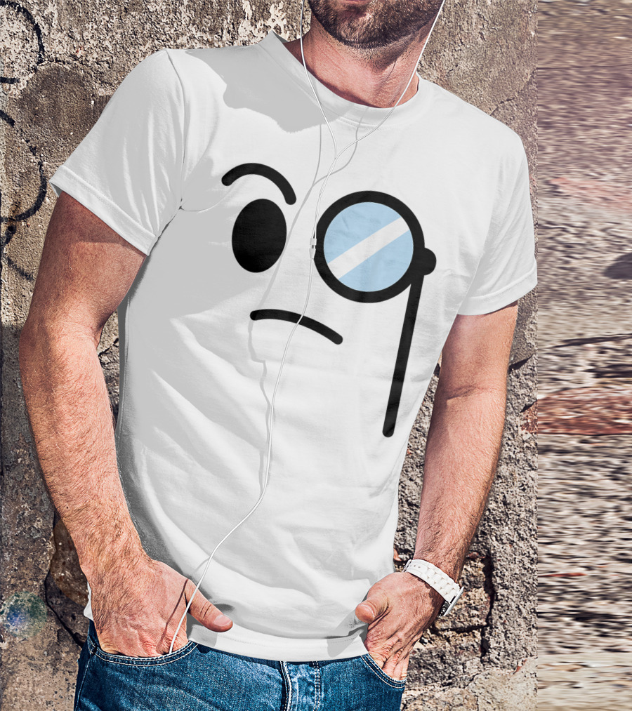 Halloween Monocle Sceptic Emoticon Emoji Costume T-Shirt