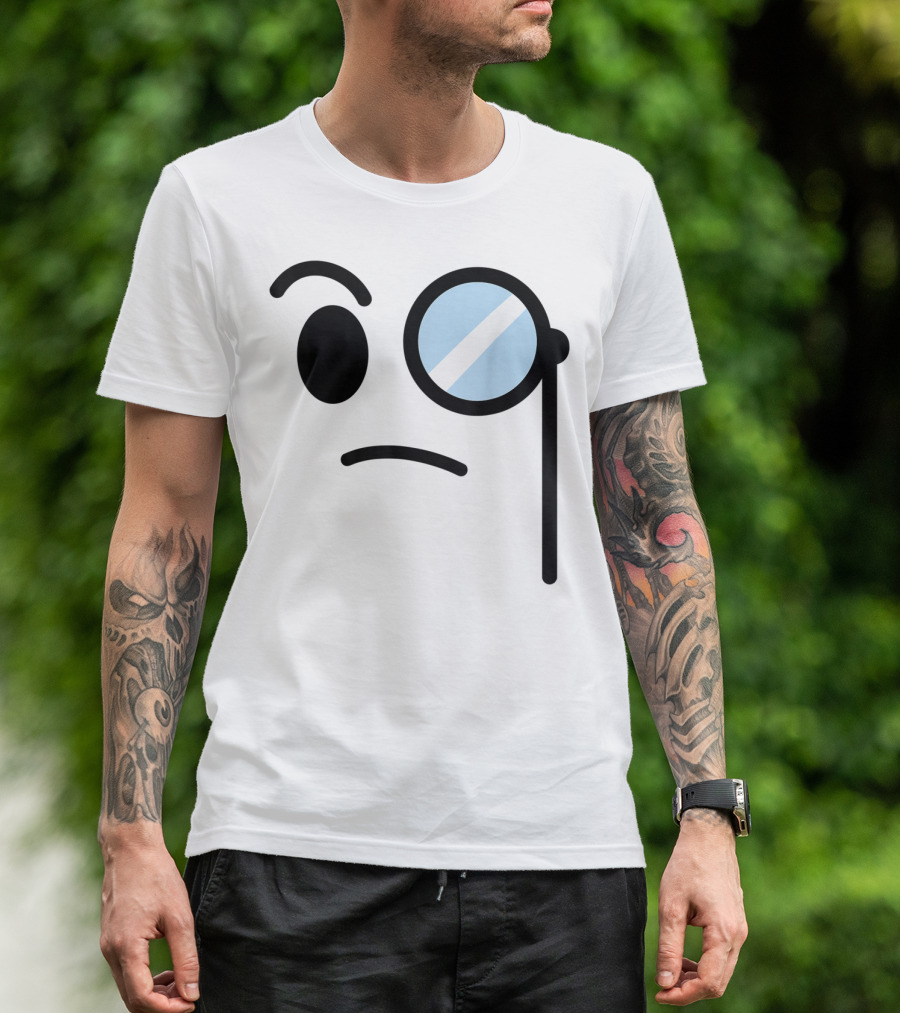 Halloween Monocle Sceptic Emoticon Emoji Costume T-Shirt