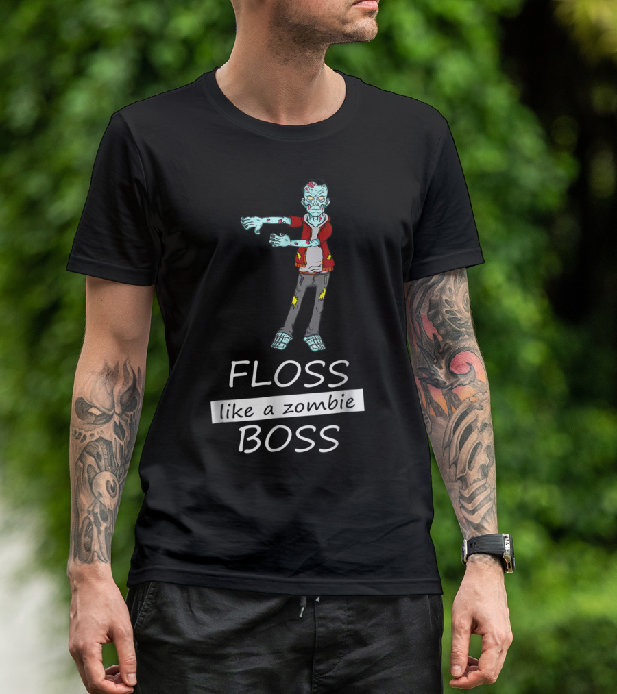 Floss Like A Zombie Boss Halloween Zombie Flossing Dance T-Shirt