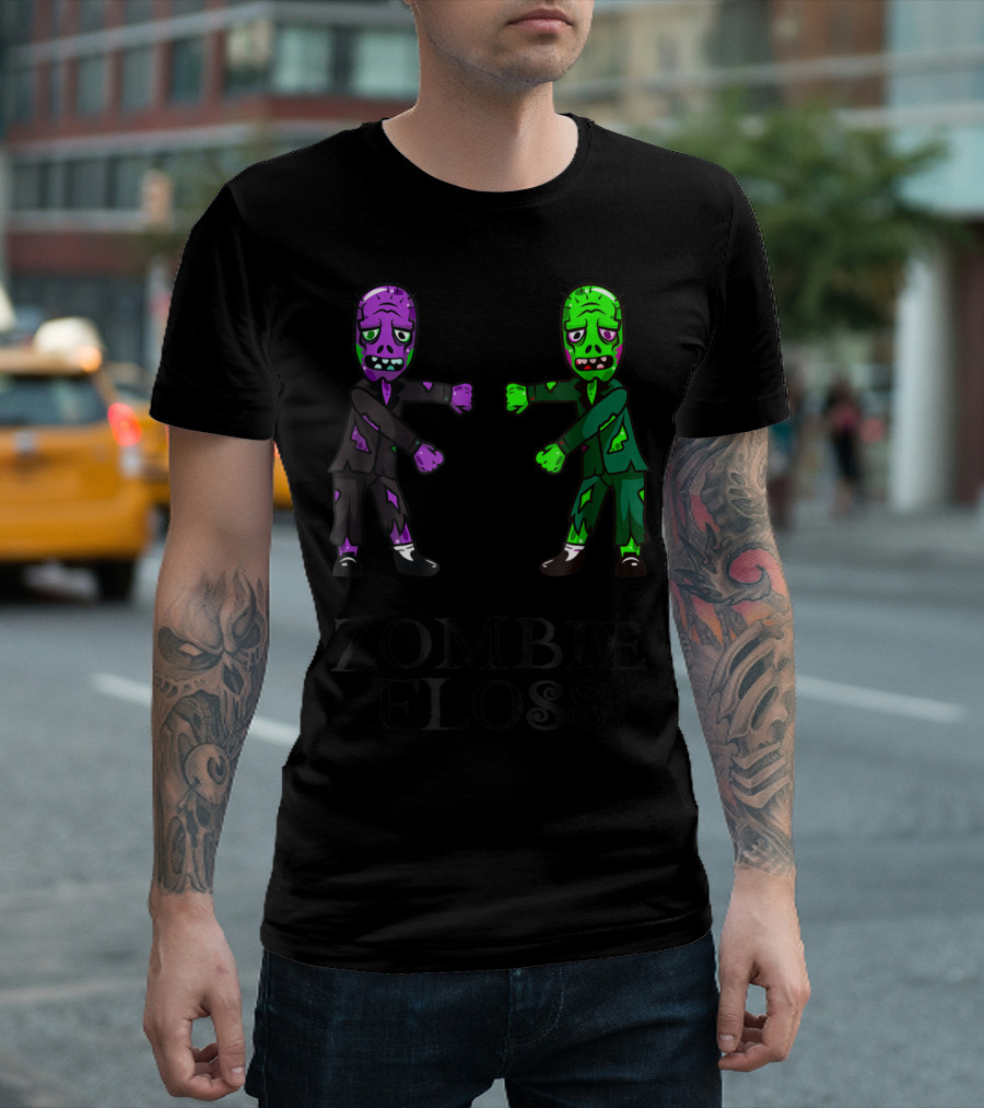 Halloween Zombie Floss Monster Flossing Duel T-Shirt