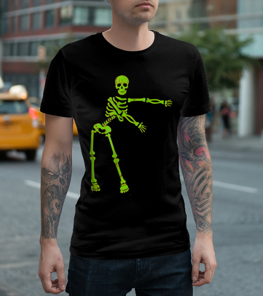 Halloween Hip Hop Slime Skeleton Floss Dance Move Boy T-Shirt