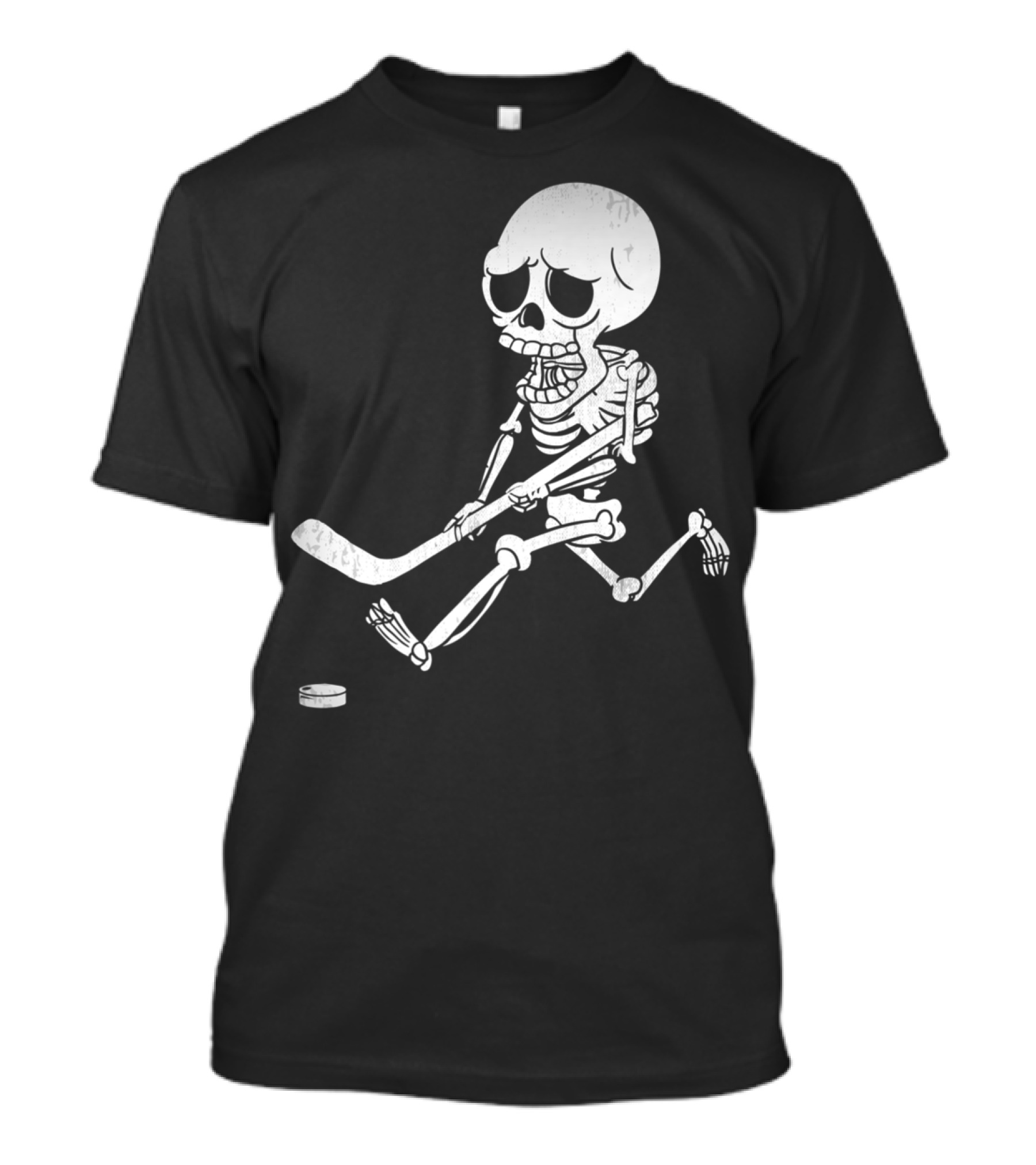Halloween Skeleton Playing Ice Hockey T-Shirt