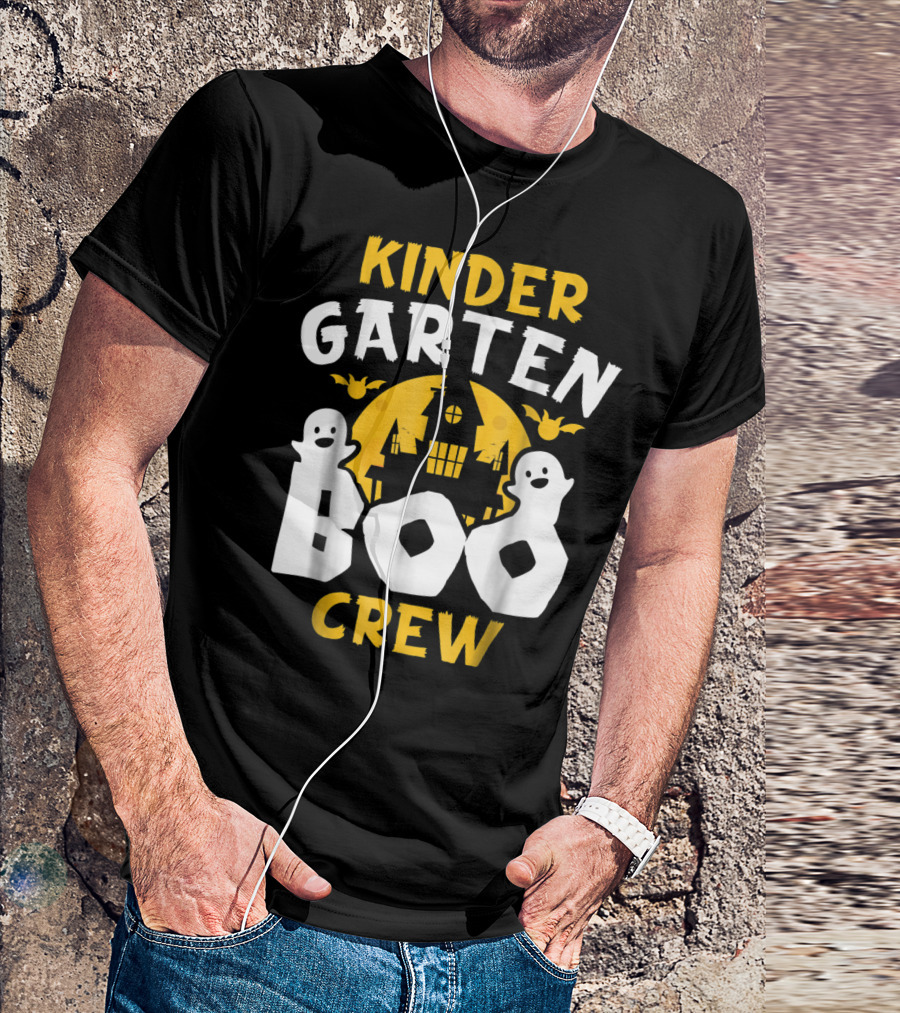 Kindergarten Boo Crew Halloween Teacher Ghosts And Haunted House T-Shirt