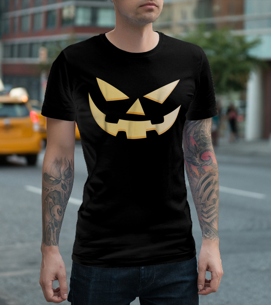 Halloween Scary Jack O Lantern Pumpkin Face T-Shirt