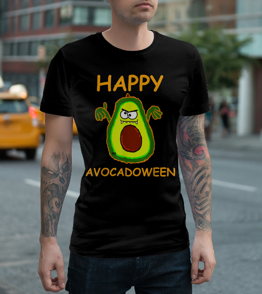 Halloween Happy Avocadoween Avocado Monster T-Shirt