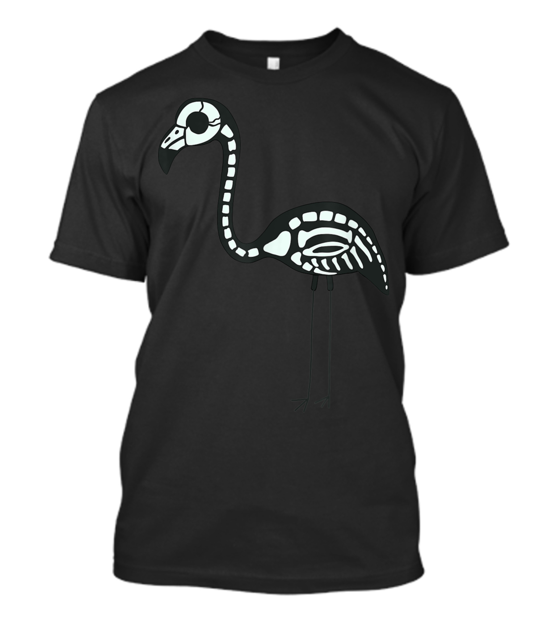 Halloween Skeleton Flamingo Animal Glow In The Dark T-Shirt