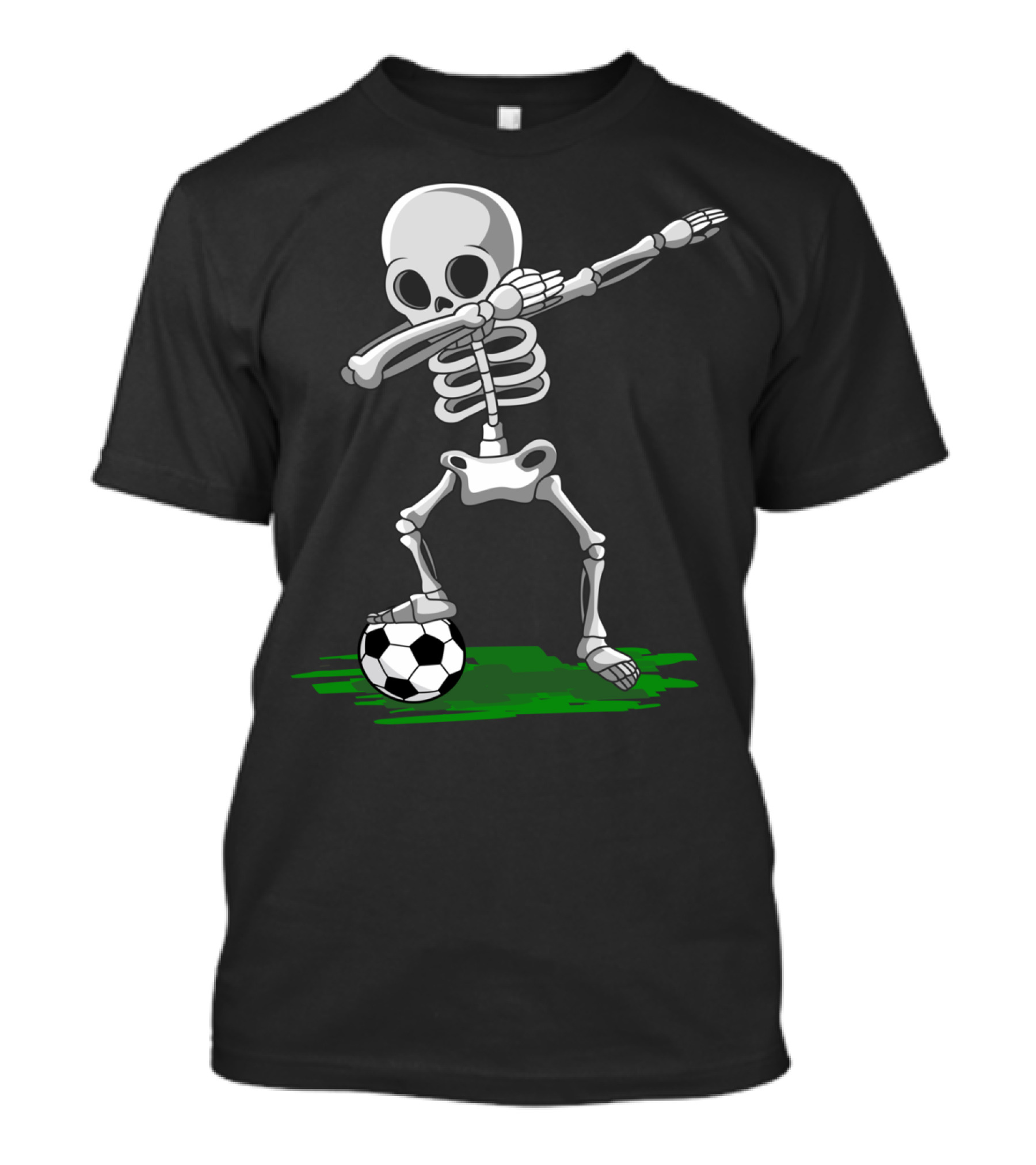 Halloween Pirate Dabbing Skeleton Soccer Player T-Shirt