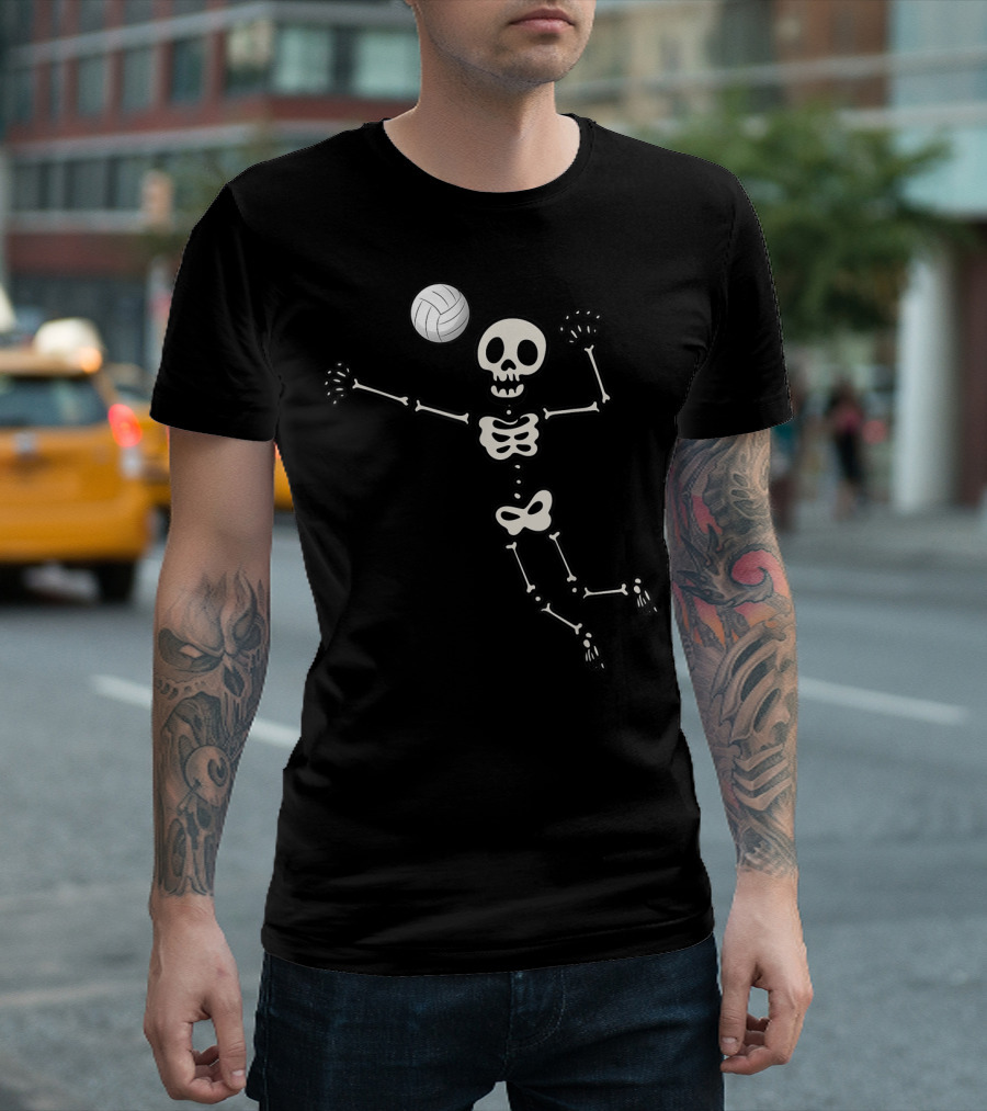 Volleyball Skeleton Halloween Team Sport Group T-Shirt