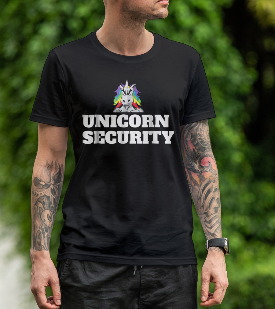 Unicorn Security Colorful Mane Halloween T-Shirt
