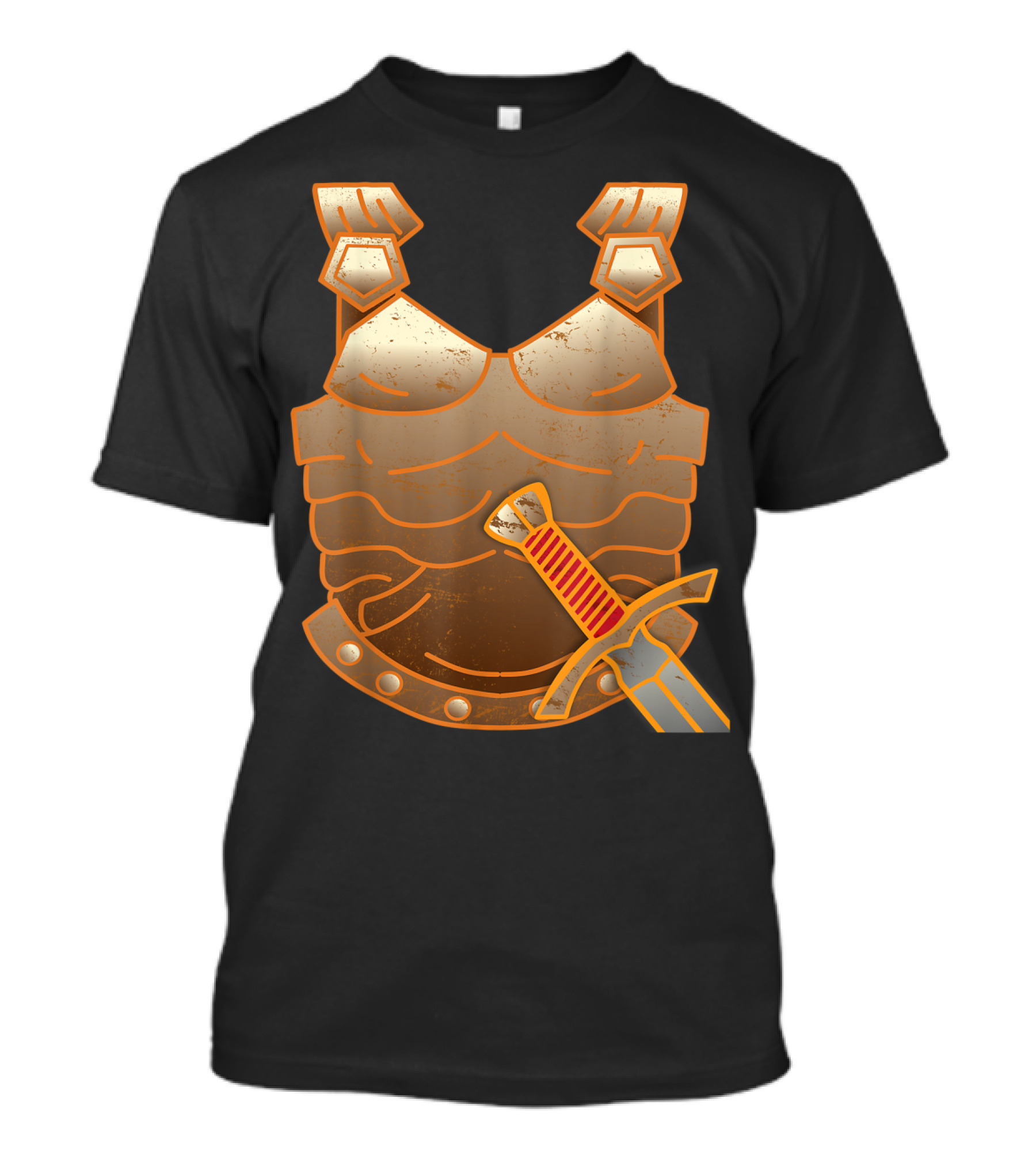 Halloween Warrior Costume Fighter Viking Armor Sword T-Shirt