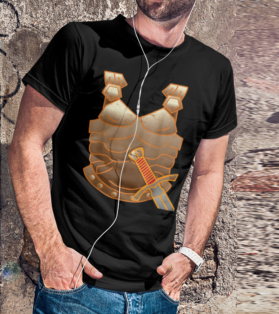 Halloween Warrior Costume Fighter Viking Armor Sword T-Shirt