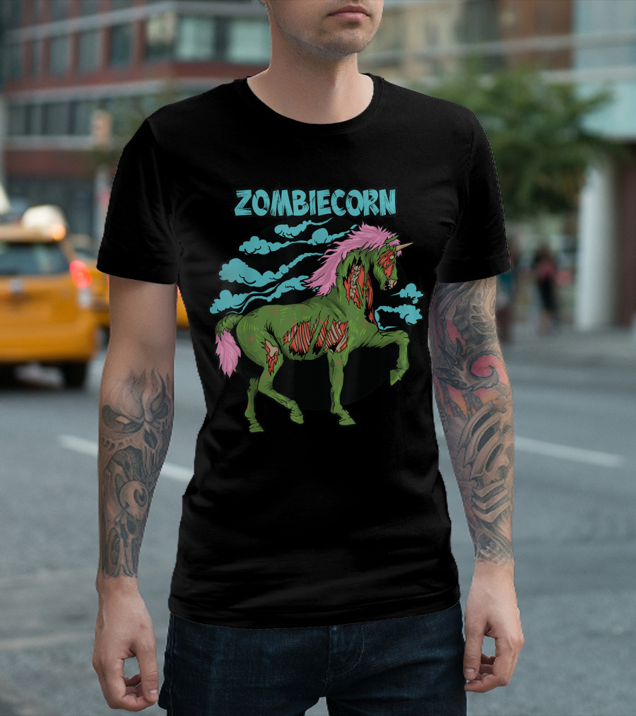 Zombiecorn Halloween Scary Horse Monster T-Shirt