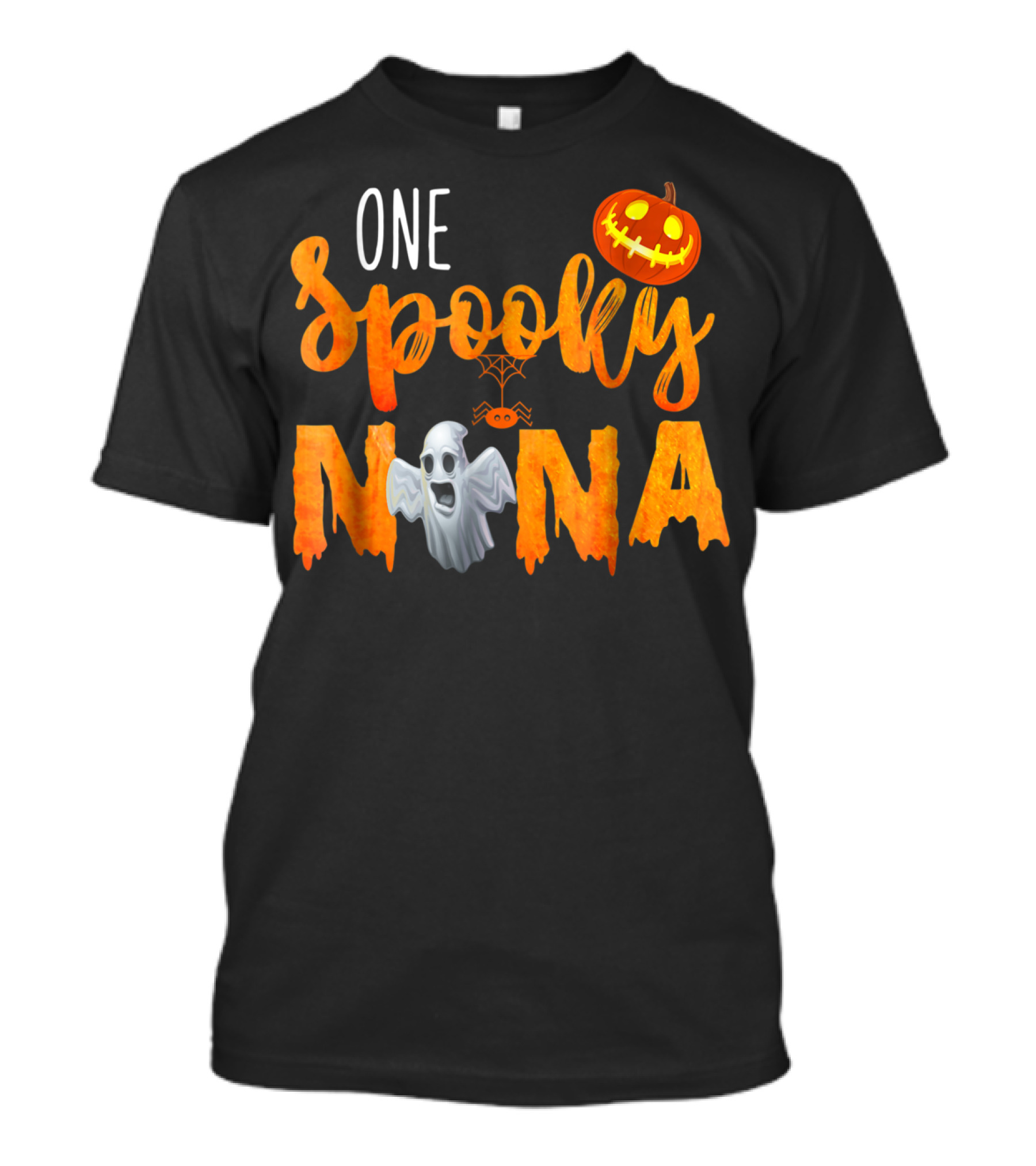 One Spooky Nana Happy Halloween Ghost Pumpkin Spider T-Shirt