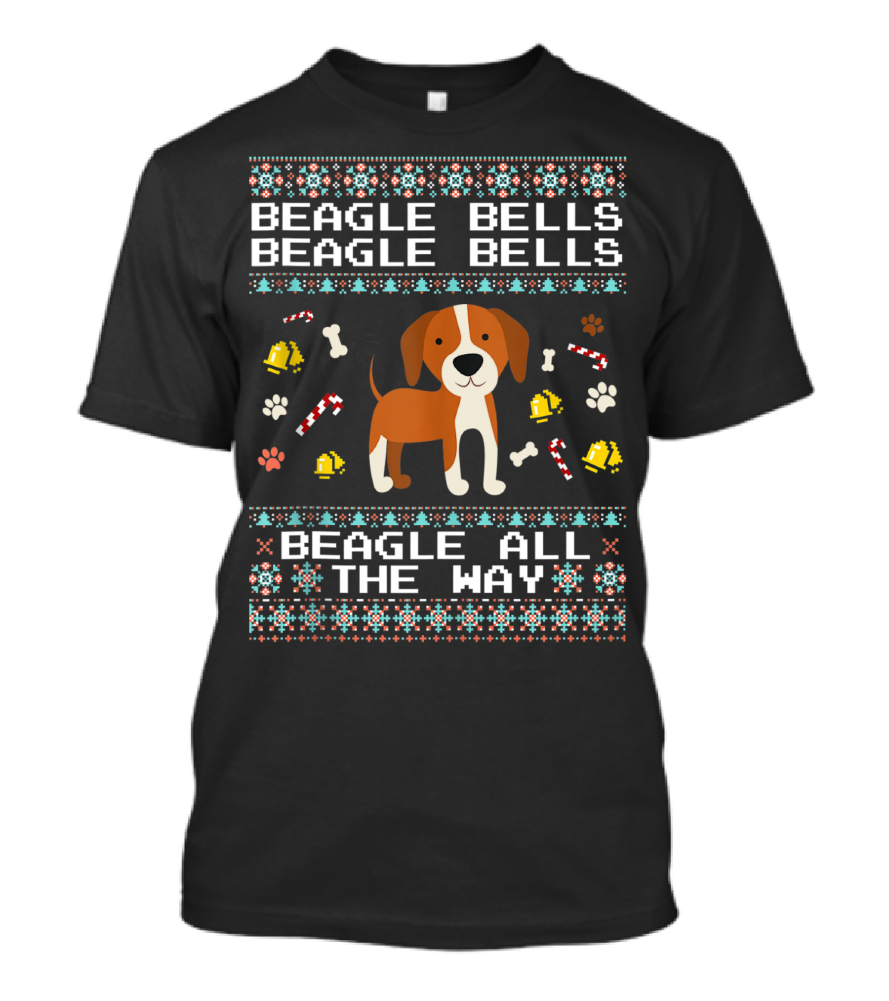 Beagle Bells Beagle All The Way Festive Dog T-Shirt