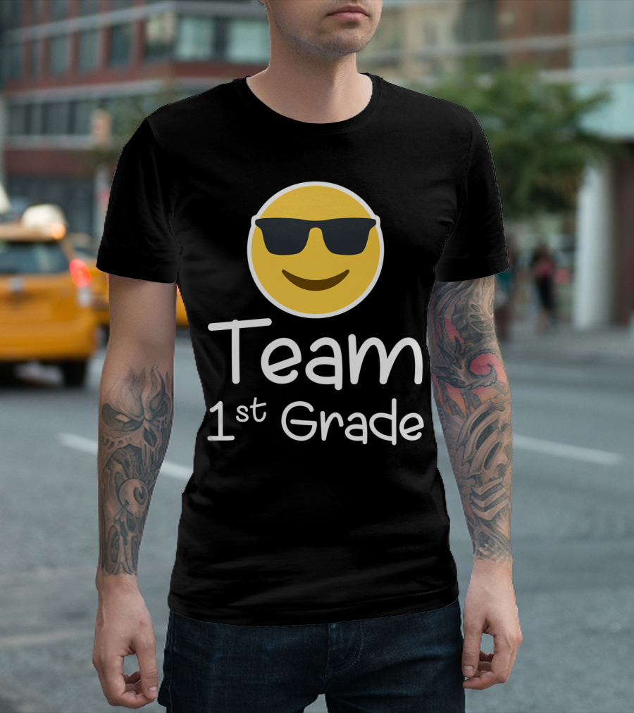 First Grade Emoji Team Teacher Lover T-Shirt