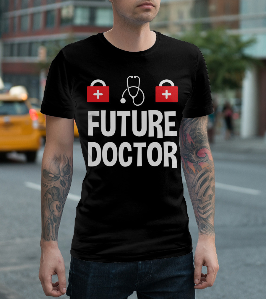 Future Doctor Kids Medical Doctor Stethoscope Red Cross T-Shirt