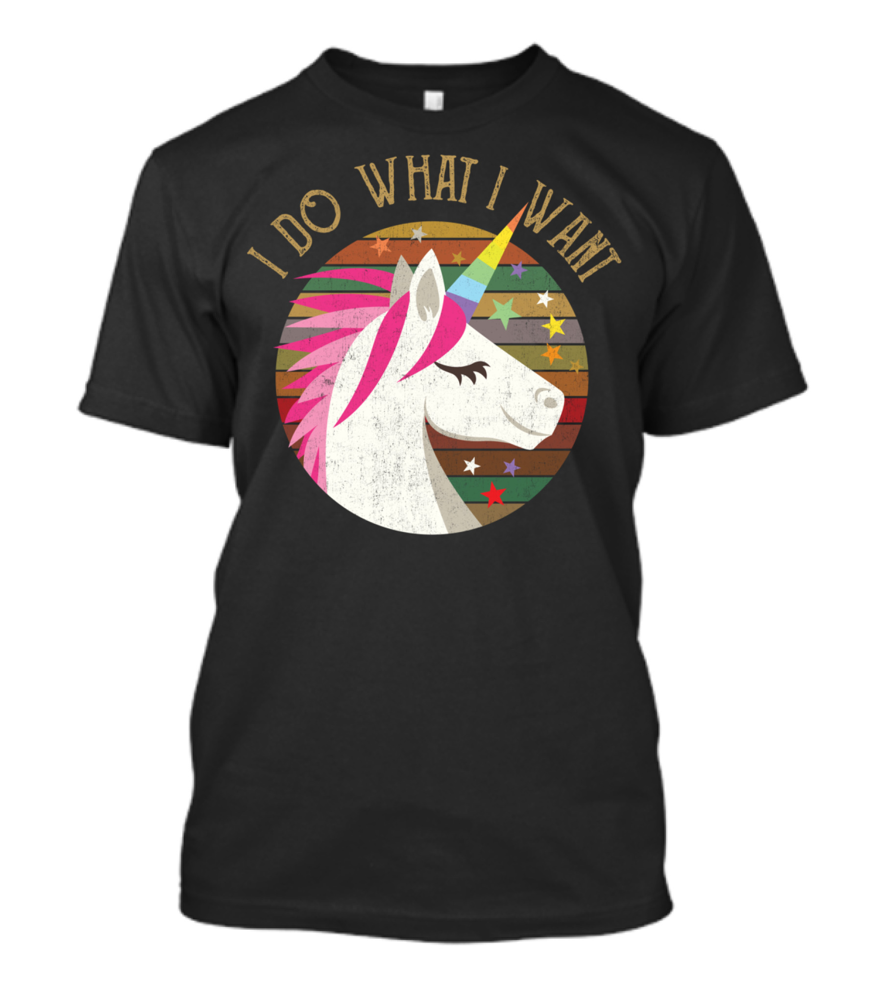 I Do What I Want Rainbow Unicorn Stars Kids T-Shirt