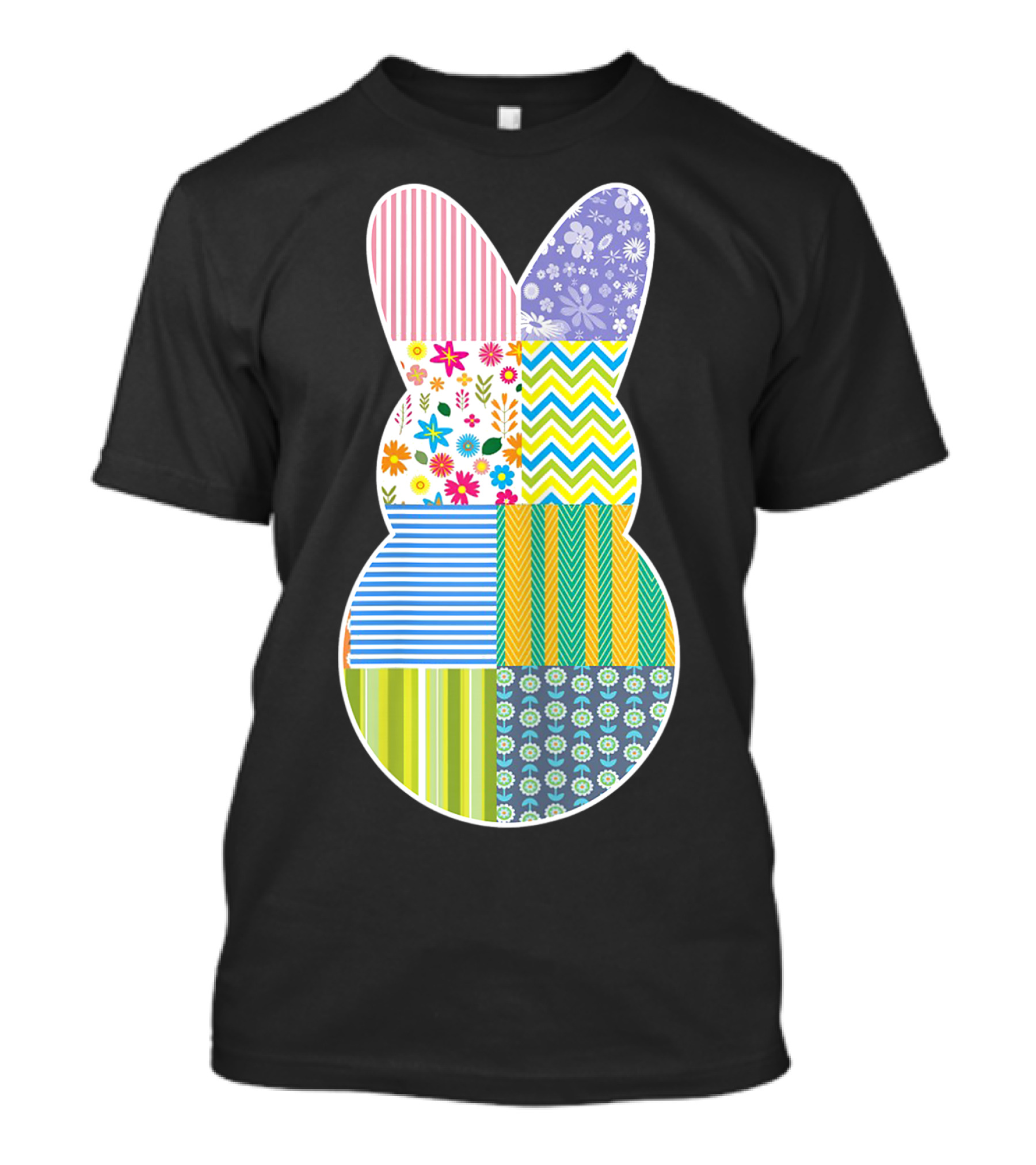 Cute Easter Bunny Patchwork Quilting T-Shirt