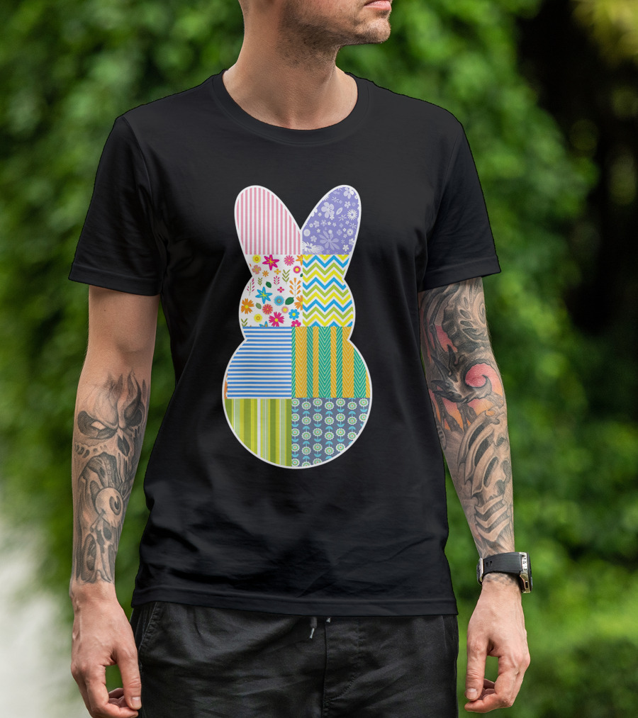 Cute Easter Bunny Patchwork Quilting T-Shirt