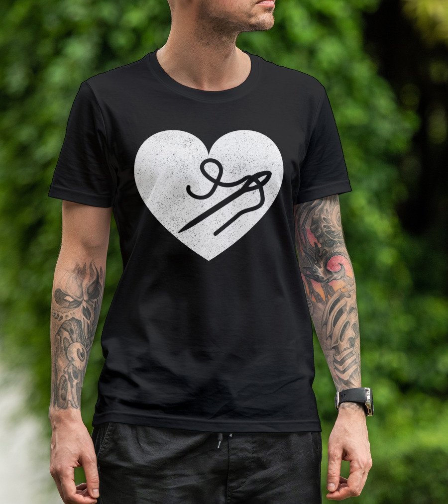 Sewing Quilting Heart Needle Thread T-Shirt