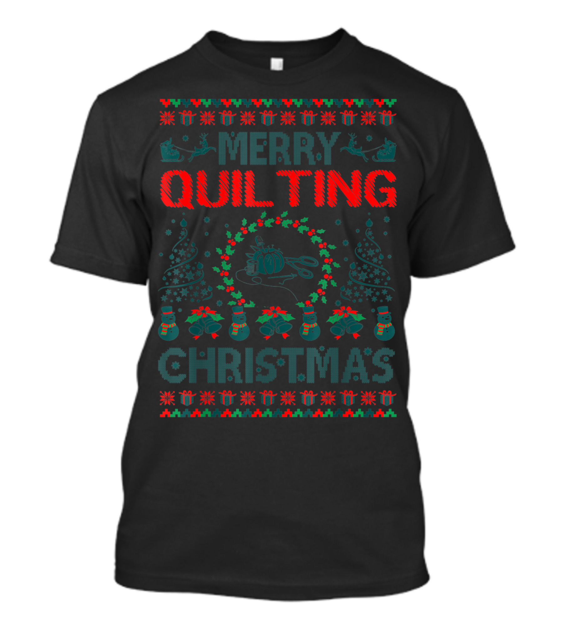 Merry Quilting Christmas Holiday T-Shirt