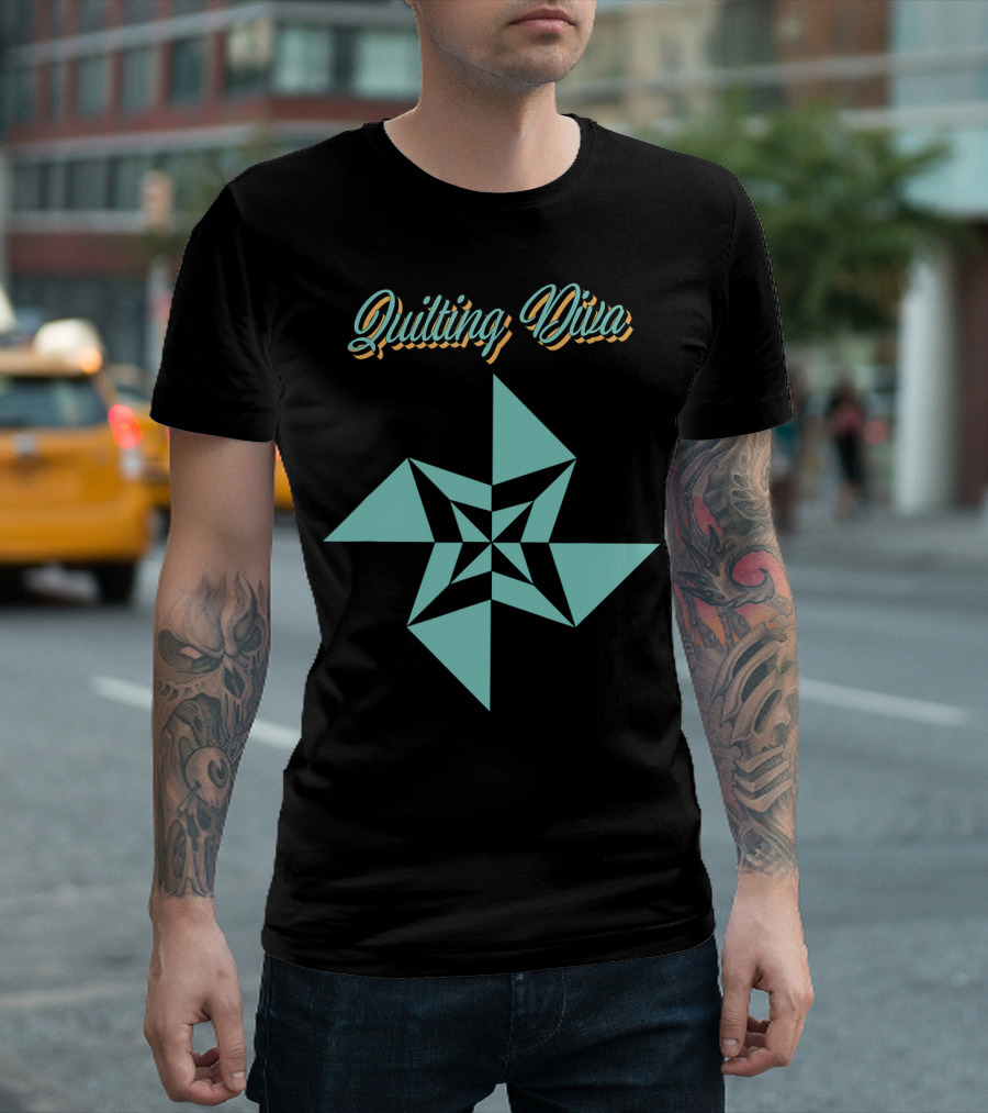 Quilting Diva Vintage Quilt Pinwheel T-Shirt