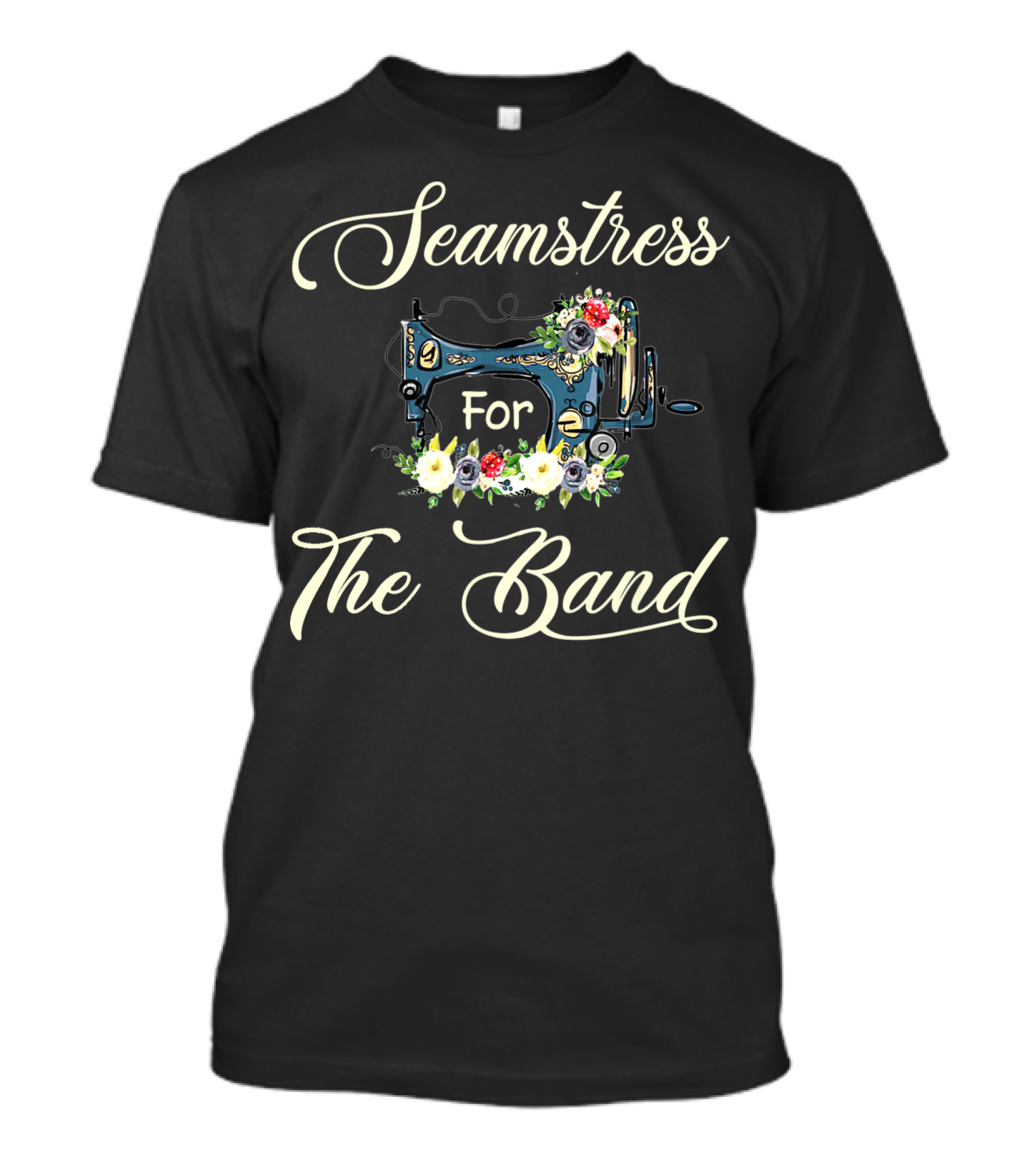 Seamstress For The Band Floral Sewing Machine T-Shirt