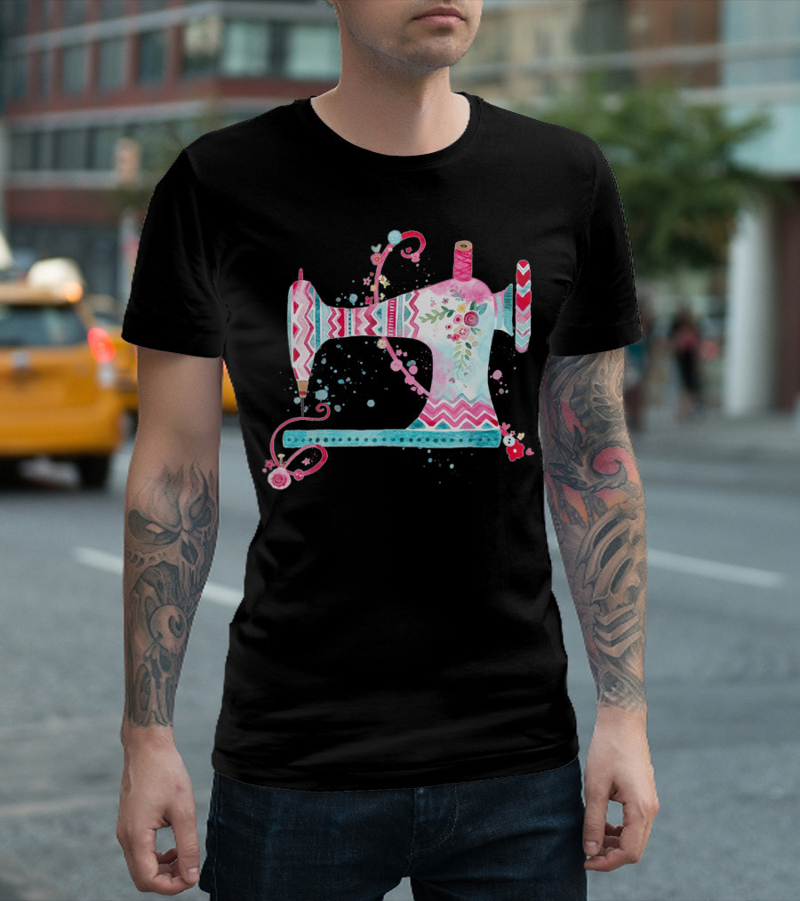 Flower Sewing Machine Cute Quilting Quilter GB T-Shirt