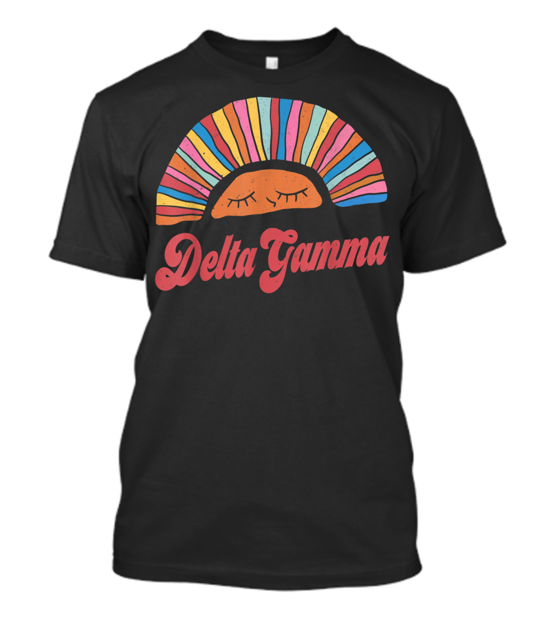 Delta Gamma Rainbow Sunset Face Greek Sorority T-Shirt