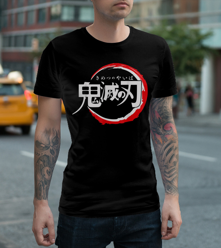 Demon Slayer Kimetsu No Yaiba Japanese Logo Red Circle T-Shirt